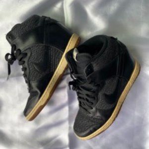 Nike high top wedge sneakers, 8, black